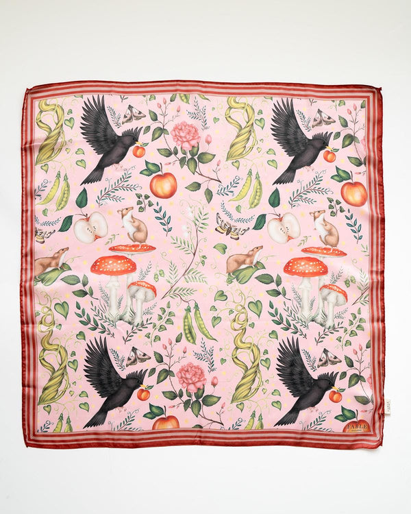 Fable England US Catherine Rowe's Into The Woods Square Scarf Pink