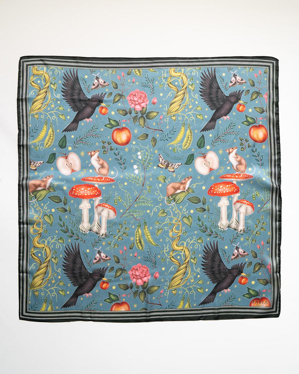 Catherine Rowe Into The Woods Square Scarf Teal