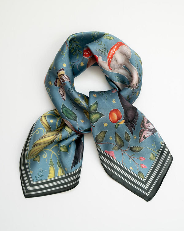 Catherine Rowe Into The Woods Square Scarf Teal