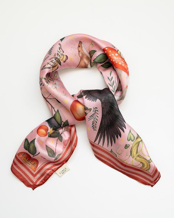 Fable England US Catherine Rowe's Into The Woods Square Scarf Pink