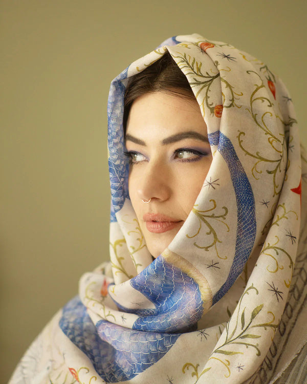 Celebrating Transformation and Wisdom: Behind the Scenes with Catherine Rowe on the Celestial Snake Scarf Collaboration