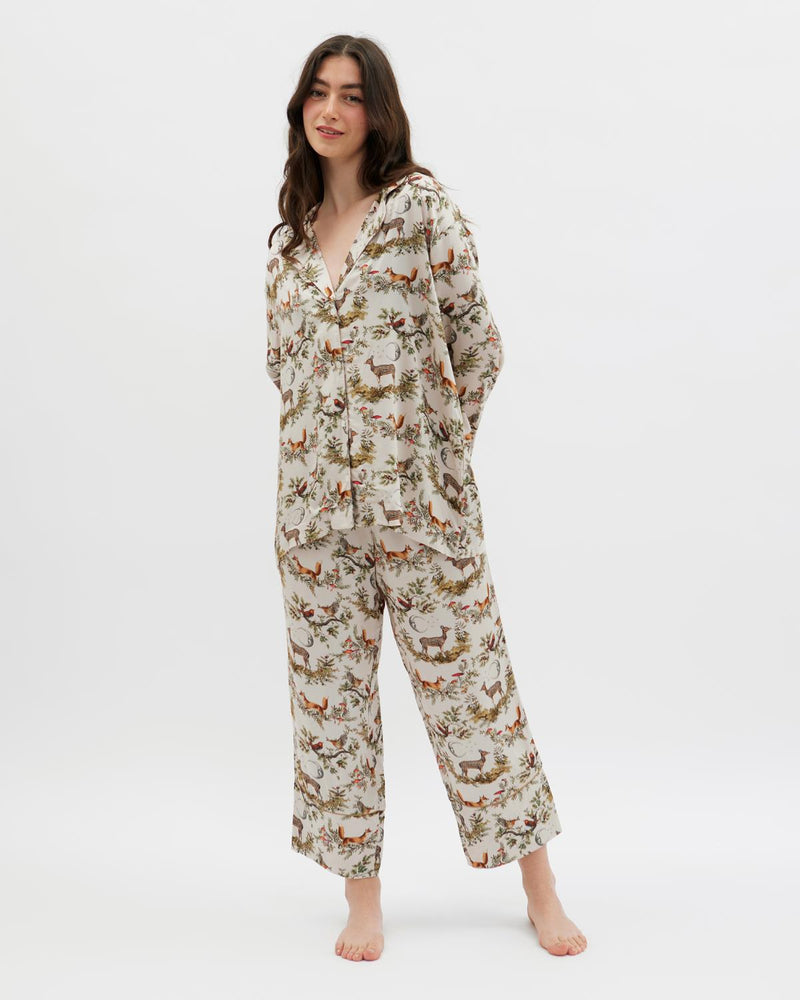 A Night’s Tale Woodland Pyjamas in Crystal Grey - Fable England US