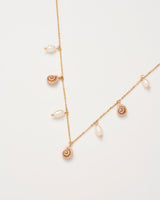 Sea Snail Charm & Pearl Necklace