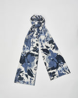 Deco Bloom Blue Velvet Scarf