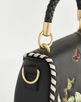 Cameo Apple Leather Saddle Bag - Black