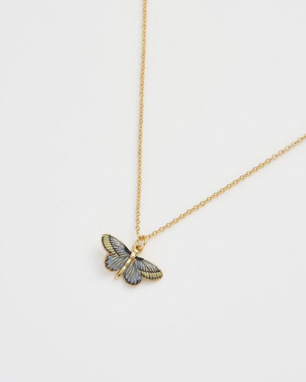 Deco Butterfly Blue Necklace