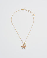 Starfish Worn Gold Short Necklace