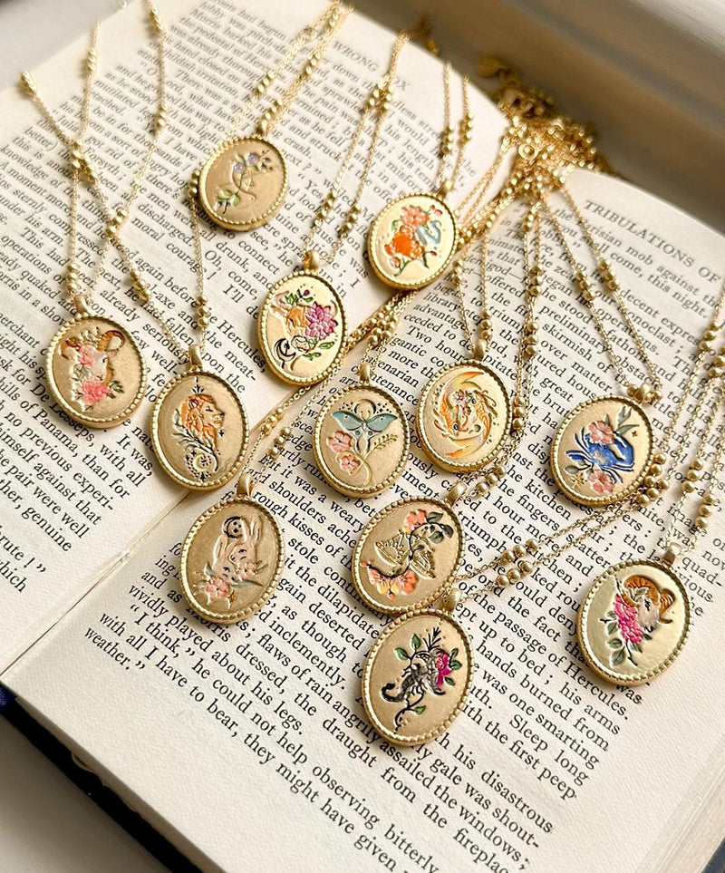 US Necklace Fable Zodiac Libra - England Gold-Plated