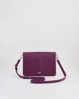 Floral Engravings Plum Foldover Purse