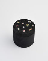 Wolf Garden Ditsy Black Velvet Embroidery Jewelry Box