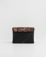 Deco Blooms Black Foldover Purse