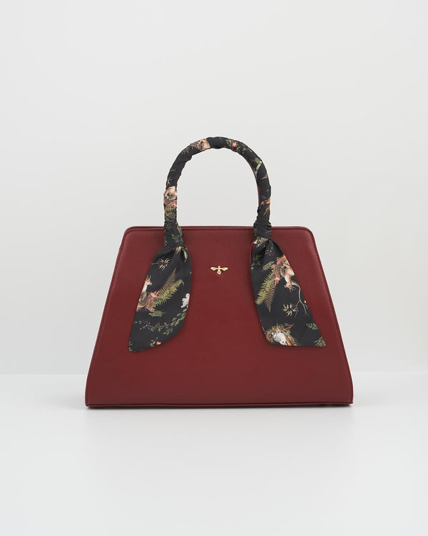 Burgundy Large Structured Tote