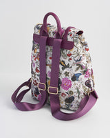 Floral Engravings Small Plum Backpack