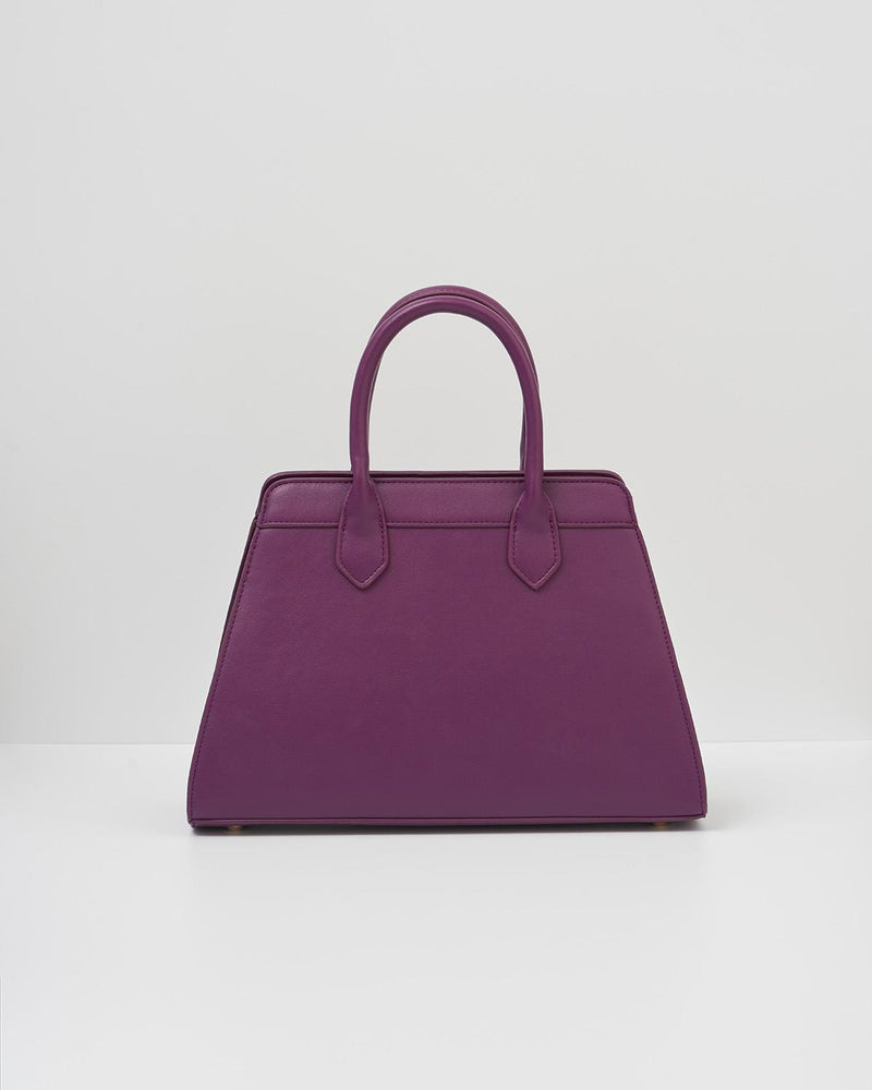 Floral Engravings Large Plum Tote