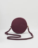 Magical Mushroom Embroidered Burgundy Velvet Circle Purse