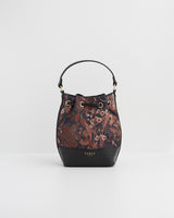 Deco Blooms Black Bucket Purse