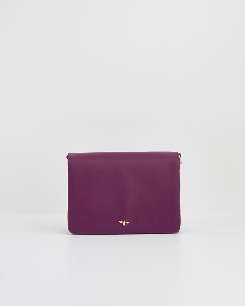 Floral Engravings Plum Crossbody Purse