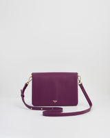 Floral Engravings Plum Crossbody Purse