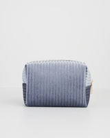 Blue Corduroy Velvet Cosmetics Pouch