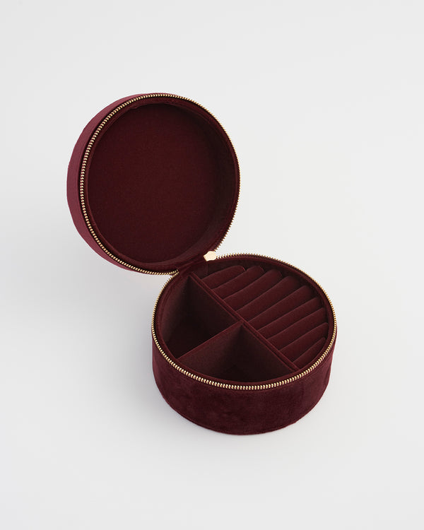 Magical Mushroom Embroidered Burgundy Velvet Jewelry Box