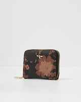 Deco Blooms Small Black Zip Wallet