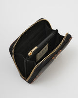 Deco Blooms Small Black Zip Wallet