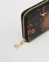 Deco Blooms Small Black Zip Wallet