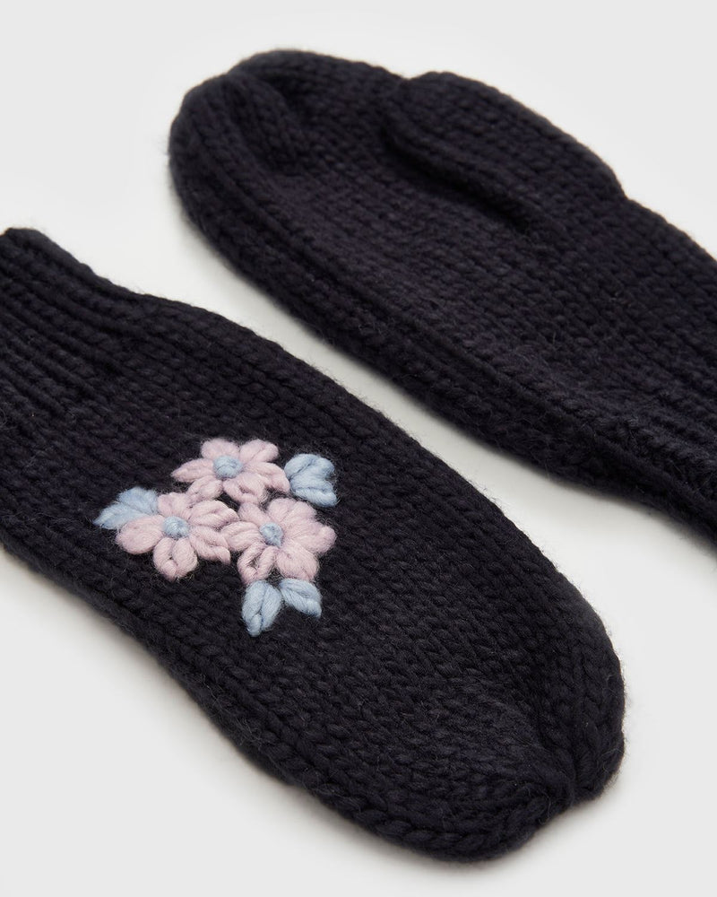 Knitted Mittens Navy