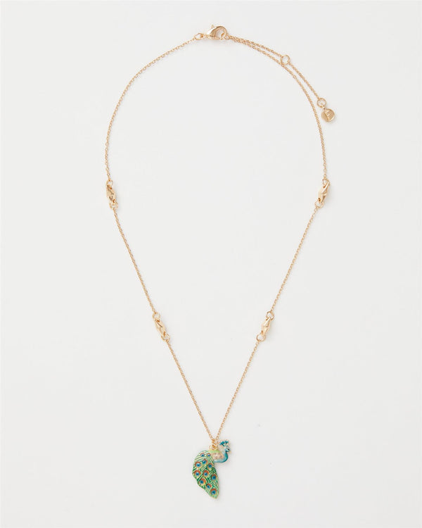 Enamel Peacock Short Necklace