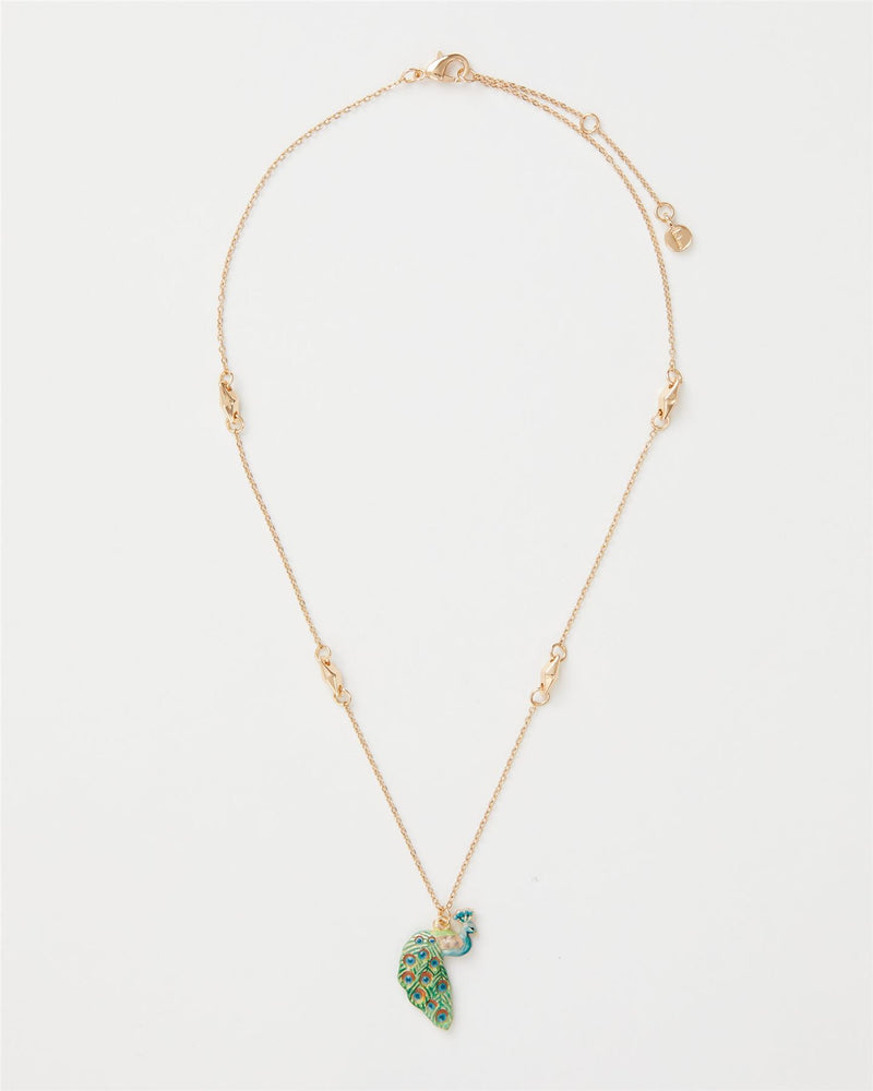 Enamel Peacock Short Necklace