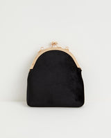 Victoriana Embroidered Bag Black Velvet