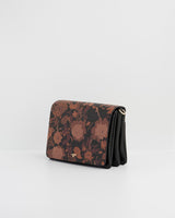 Deco Blooms Black Foldover Purse