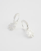 Cobweb Huggie Earrings Silver