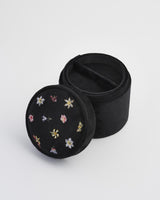 Wolf Garden Ditsy Black Velvet Embroidery Jewelry Box