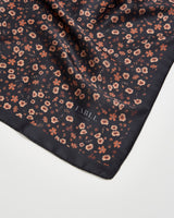 Deco Bloom Silky Lightweight Black Scarf