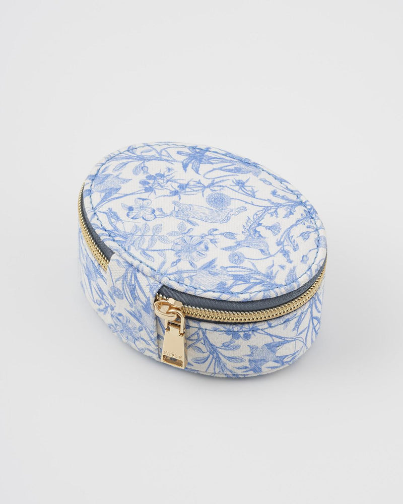 Bunny Blues Oval Jewelry Box