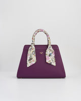 Floral Engravings  Large Plum Tote