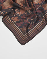 Deco Bloom Black Square Scarf