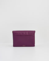 Floral Engravings Plum Foldover Purse