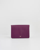 Floral Engravings Plum Foldover Purse