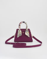 Floral Engravings  Mini Plum Tote