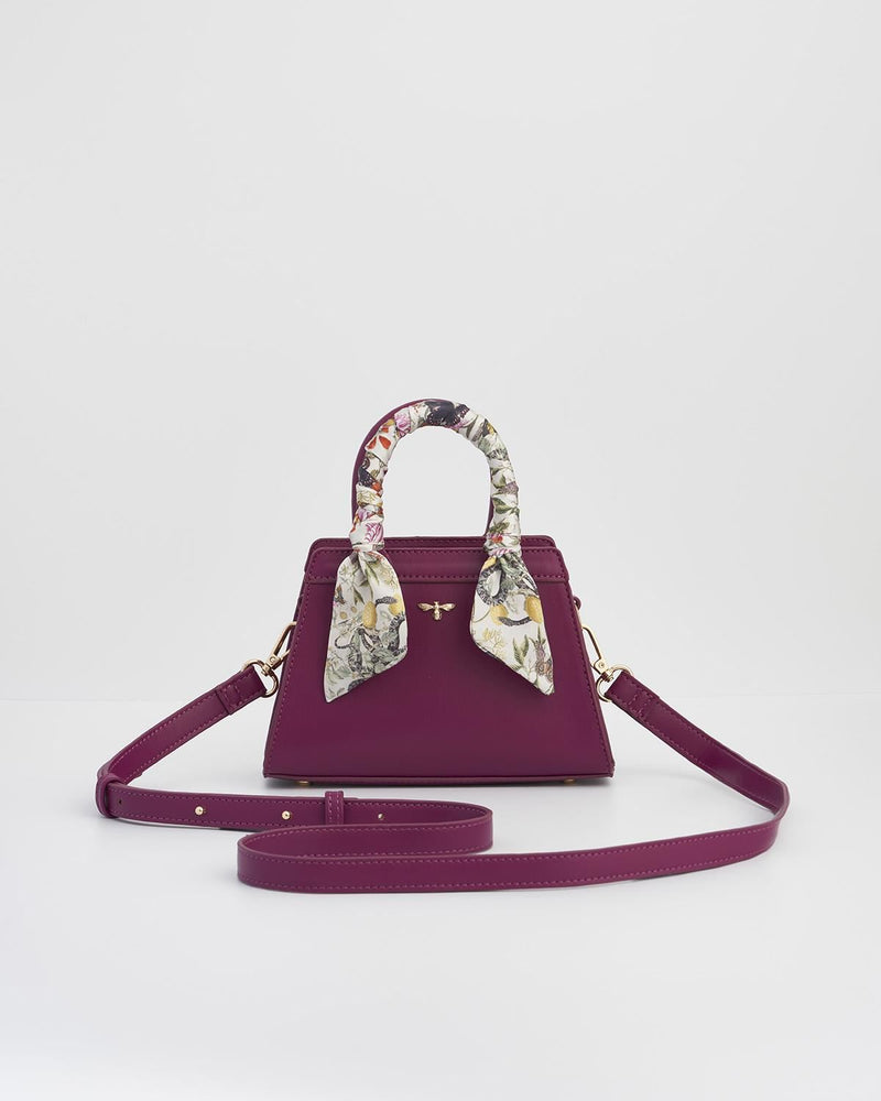 Floral Engravings  Mini Plum Tote