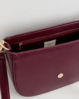 Fable England US Handbag Nina Messenger Handbag Burgundy Vegan Leather