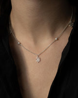 Cobweb & Pearl Necklace Silver