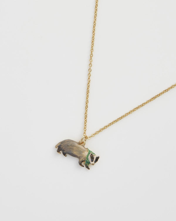 Cozy Badger Charm Necklace