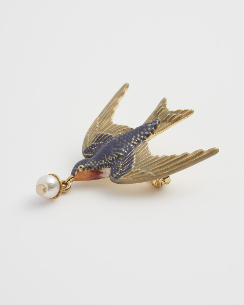 Swallow & Pearl Pin