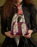 Floral Engravings  Mini Plum Tote