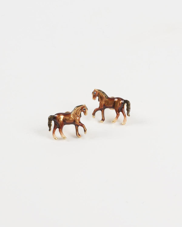 Enamel Horse Stud Earrings