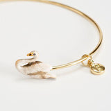 Enamel Swan Bangle