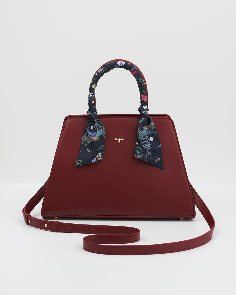 Burgundy Large Structured Tote